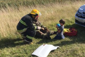 “Este es un trabajo en conjunto” – Cristian Cáceres – El bombero con un gesto humano e infantil para contener a un menor tras un accidente